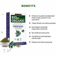 Indigo Leaf Powder and Henna Leaf Powder Combo with Applicator Brush